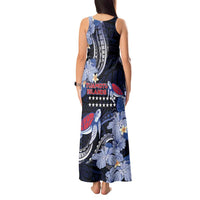 Tuamotu Islands Tank Maxi Dress Polynesian Pattern With Turtle
