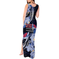 Tuamotu Islands Tank Maxi Dress Polynesian Pattern With Turtle