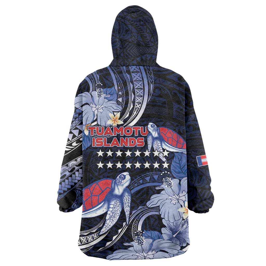 Tuamotu Islands Wearable Blanket Hoodie Polynesian Pattern With Turtle LT05 - Polynesian Pride