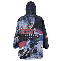 Tuamotu Islands Wearable Blanket Hoodie Polynesian Pattern With Turtle LT05 - Polynesian Pride