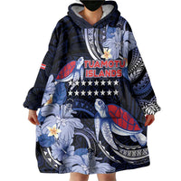 Tuamotu Islands Wearable Blanket Hoodie Polynesian Pattern With Turtle LT05 - Polynesian Pride