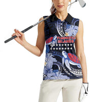 Tuamotu Islands Women Sleeveless Polo Shirt Polynesian Pattern With Turtle LT05 - Polynesian Pride