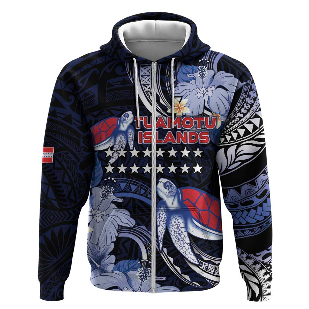 Tuamotu Islands Zip Hoodie Polynesian Pattern With Turtle LT05 Zip Hoodie Black - Polynesian Pride
