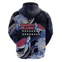 Tuamotu Islands Zip Hoodie Polynesian Pattern With Turtle LT05 - Polynesian Pride