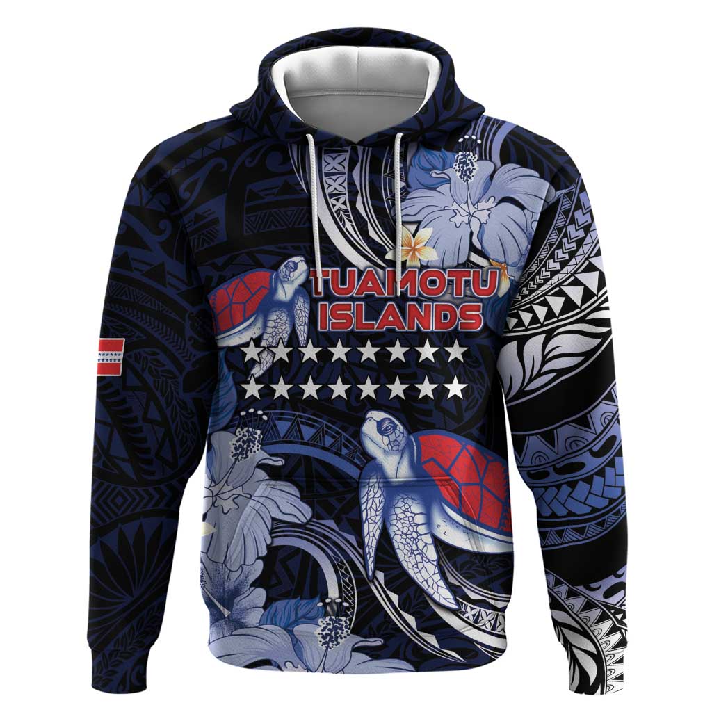 Tuamotu Islands Zip Hoodie Polynesian Pattern With Turtle LT05 Pullover Hoodie Black - Polynesian Pride