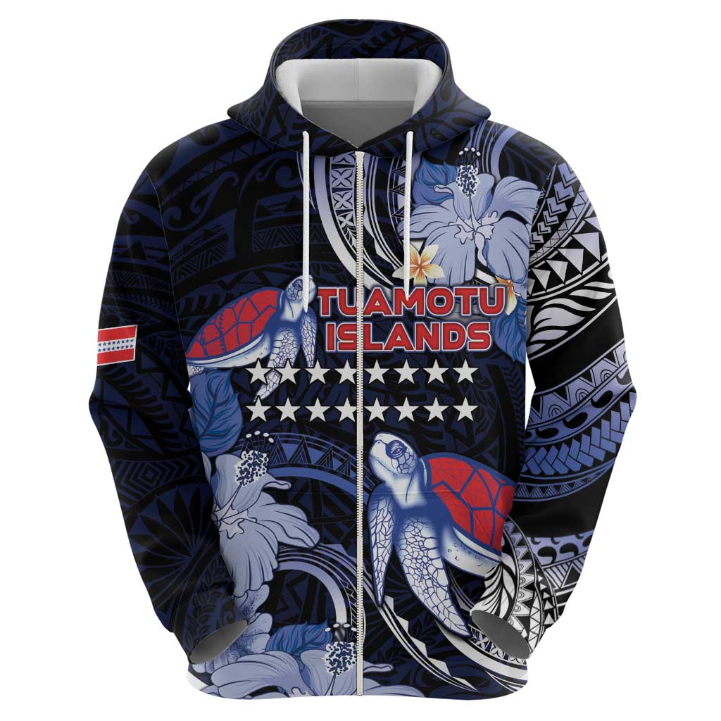 Tuamotu Islands Zip Hoodie Polynesian Pattern With Turtle LT05 - Polynesian Pride