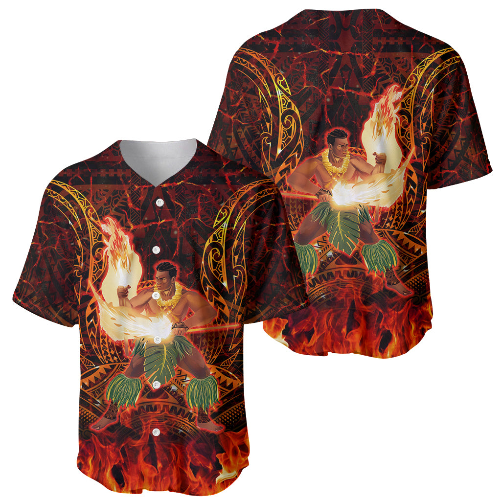 Samoa Siva Afi Festival Baseball Jersey Fire Knife Dancing LT05 - Polynesian Pride