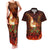 Samoa Siva Afi Festival Couples Matching Tank Maxi Dress and Hawaiian Shirt Fire Knife Dancing LT05 Green - Polynesian Pride