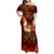 Samoa Siva Afi Festival Family Matching Off Shoulder Maxi Dress and Hawaiian Shirt Fire Knife Dancing LT05 Mom's Dress Green - Polynesian Pride