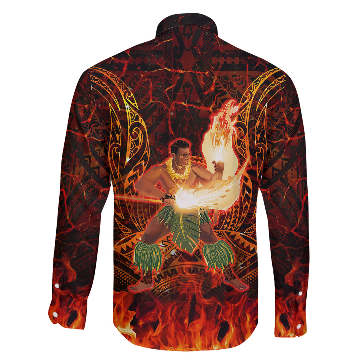 Samoa Siva Afi Festival Family Matching Off Shoulder Short Dress and Hawaiian Shirt Fire Knife Dancing LT05 - Polynesian Pride