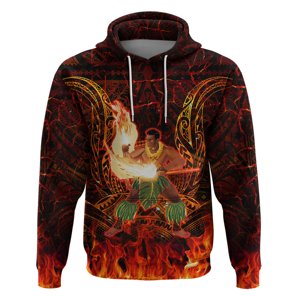 Samoa Siva Afi Festival Hoodie Fire Knife Dancing LT05 Pullover Hoodie Green - Polynesian Pride