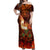 Samoa Siva Afi Festival Off Shoulder Maxi Dress Fire Knife Dancing LT05 Women Green - Polynesian Pride