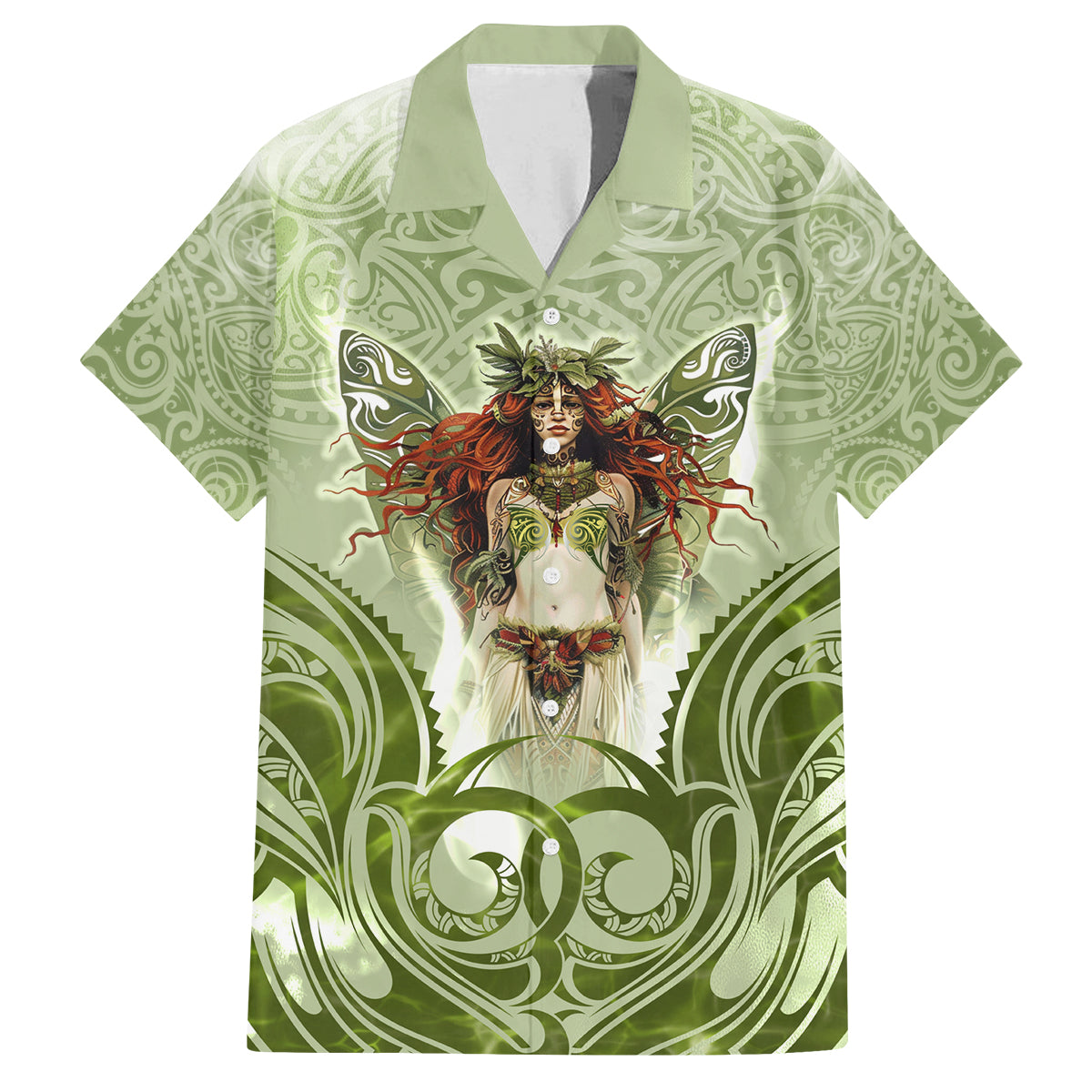 New Zealand Maori Fairy Patupaiarehe Family Matching Long Sleeve Bodycon Dress and Hawaiian Shirt Polynesian Style LT05 Dad's Shirt - Short Sleeve Red - Polynesian Pride
