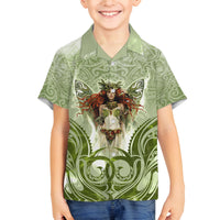 New Zealand Maori Fairy Patupaiarehe Family Matching Long Sleeve Bodycon Dress and Hawaiian Shirt Polynesian Style LT05 Son's Shirt Red - Polynesian Pride
