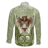 New Zealand Maori Fairy Patupaiarehe Family Matching Off Shoulder Long Sleeve Dress and Hawaiian Shirt Polynesian Style LT05 - Polynesian Pride