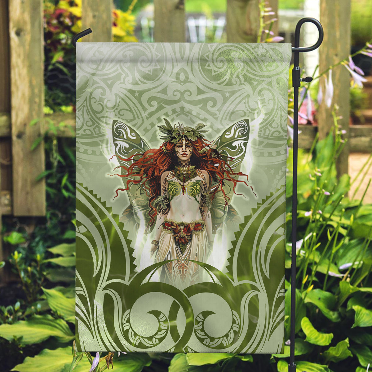 New Zealand Maori Fairy Patupaiarehe Garden Flag Polynesian Style