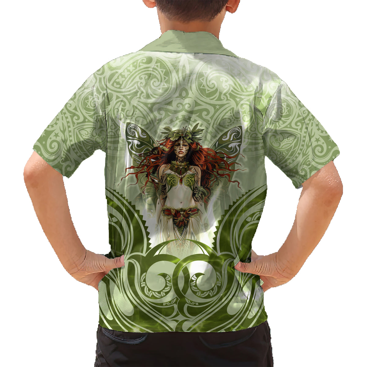 New Zealand Maori Fairy Patupaiarehe Kid Hawaiian Shirt Polynesian Style LT05 - Polynesian Pride