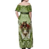 New Zealand Maori Fairy Patupaiarehe Off Shoulder Maxi Dress Polynesian Style LT05 - Polynesian Pride