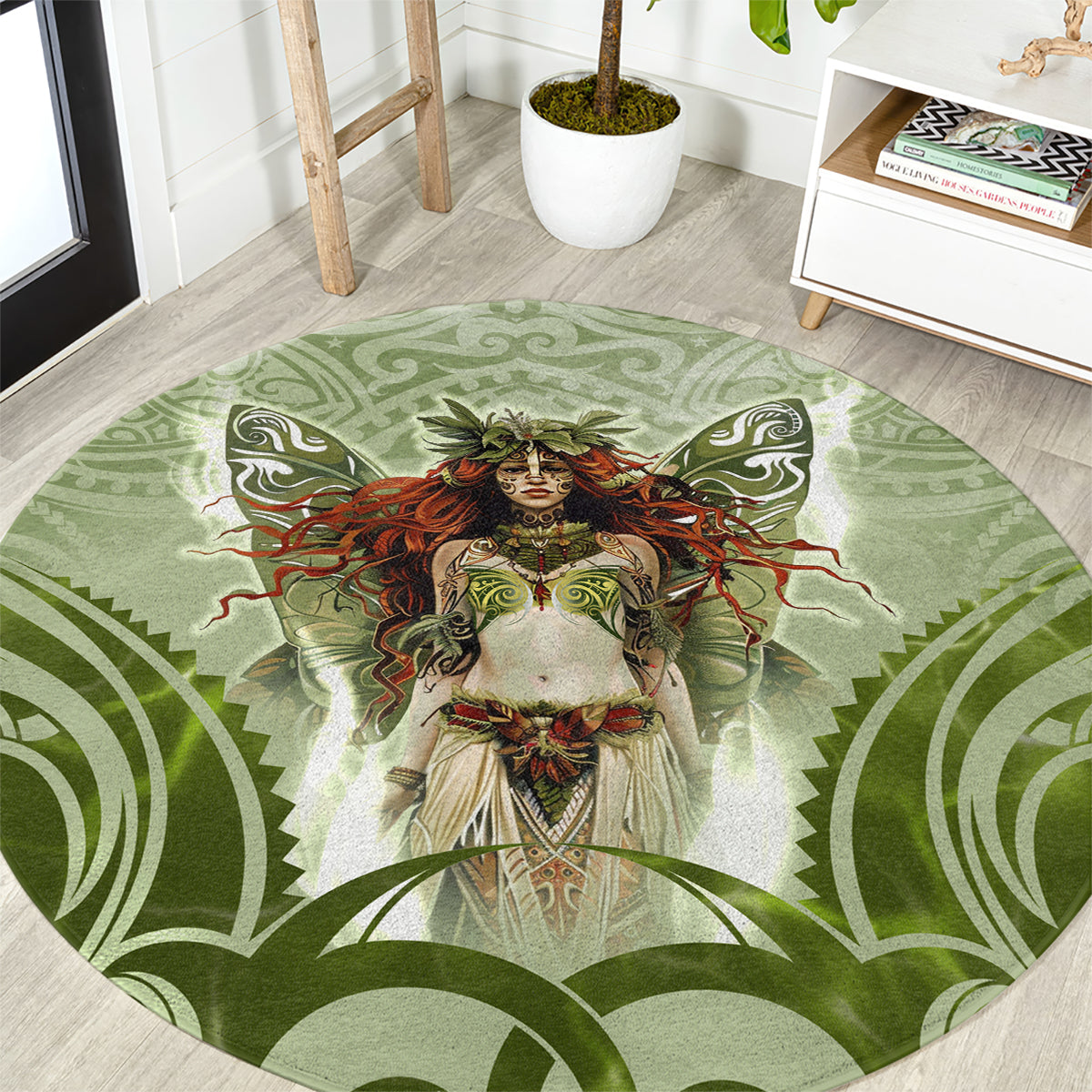 New Zealand Maori Fairy Patupaiarehe Round Carpet Polynesian Style