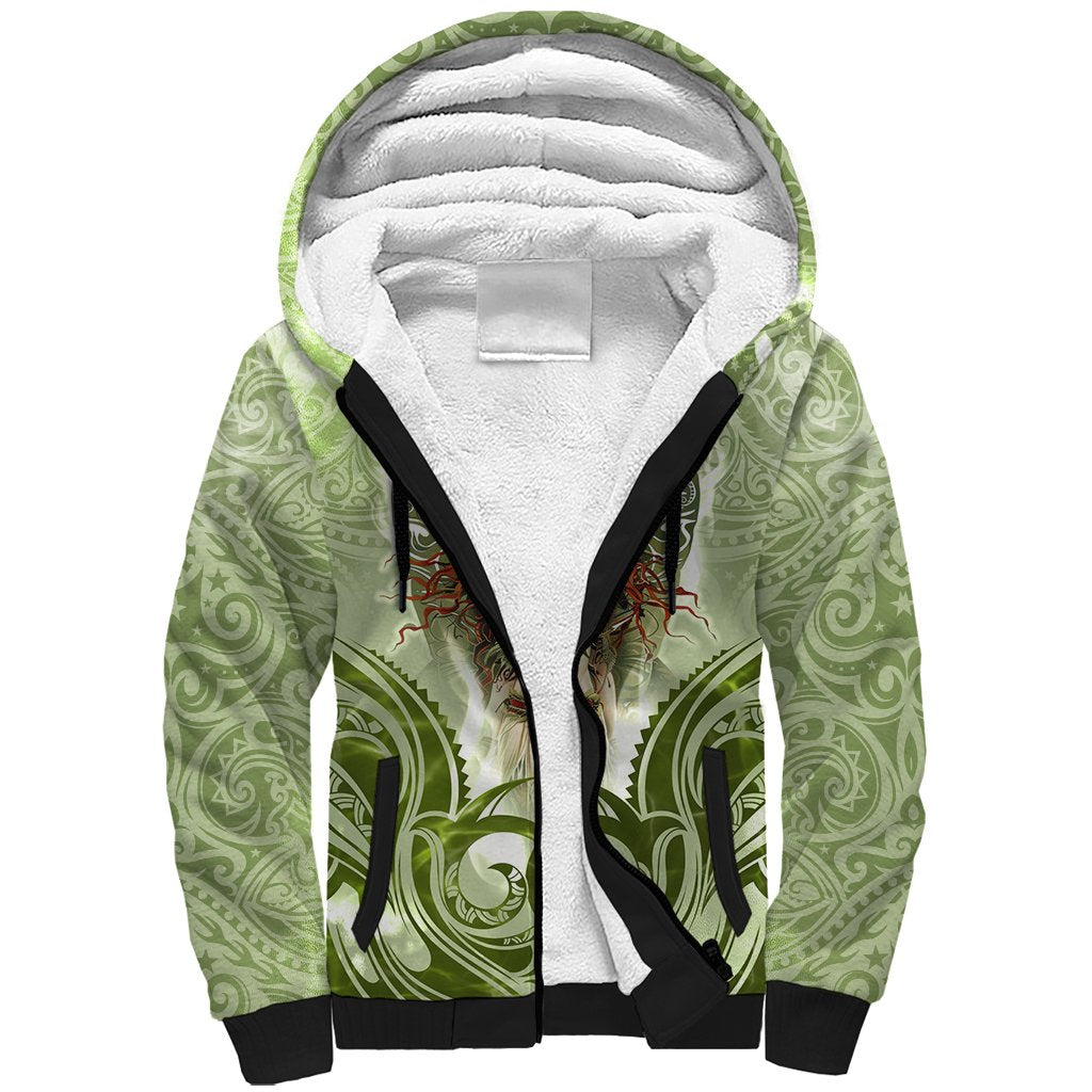 New Zealand Maori Fairy Patupaiarehe Sherpa Hoodie Polynesian Style LT05 Unisex Red - Polynesian Pride