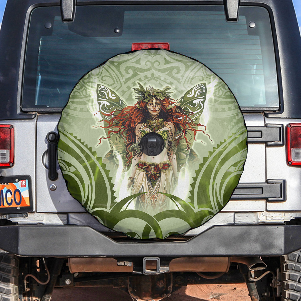 New Zealand Maori Fairy Patupaiarehe Spare Tire Cover Polynesian Style