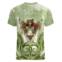 New Zealand Maori Fairy Patupaiarehe Women V Neck T Shirt Polynesian Style LT05 - Polynesian Pride