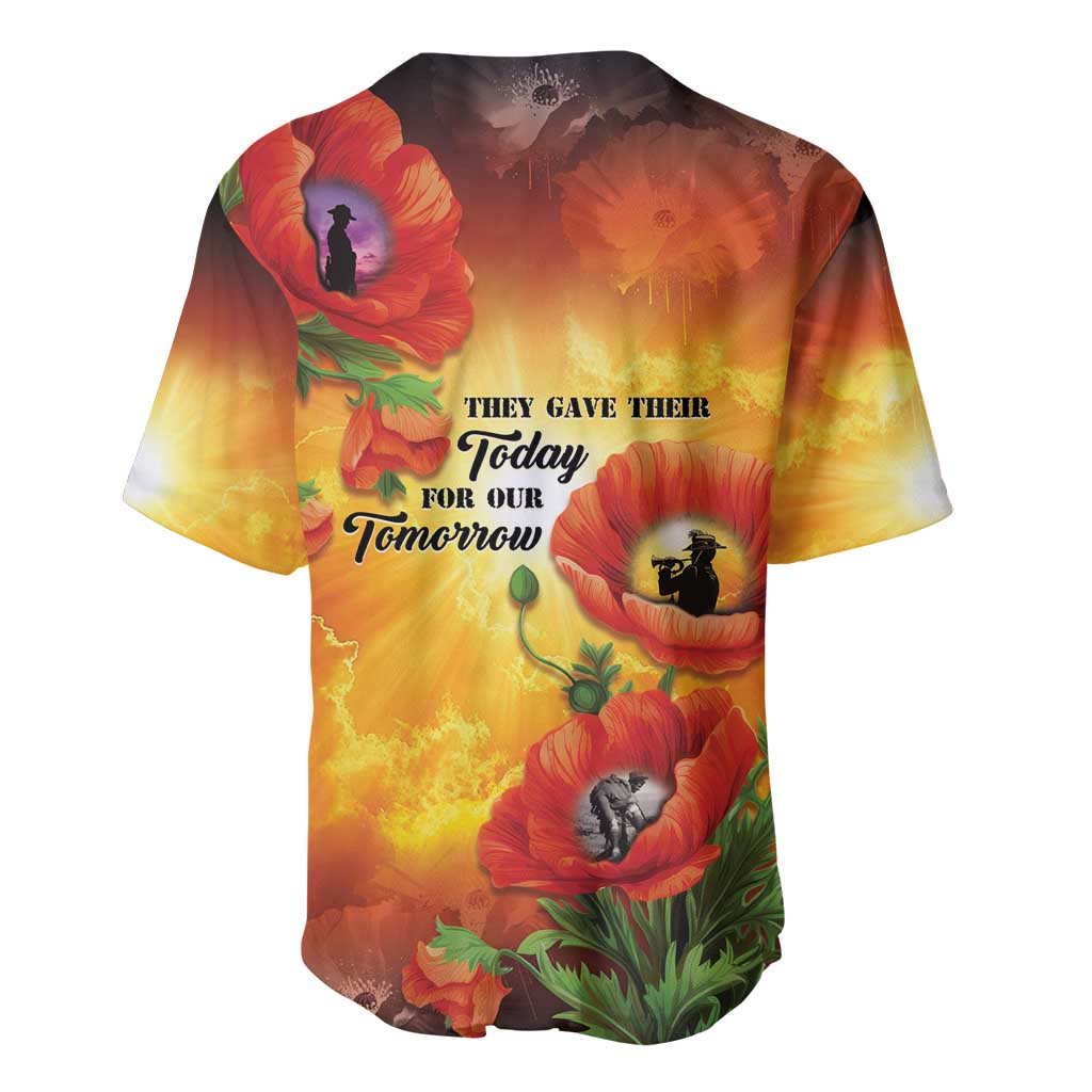 ANZAC Day Red Poppy Baseball Jersey Honoring The ANZAC Spirit