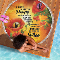 ANZAC Day Red Poppy Beach Blanket Honoring The ANZAC Spirit LT05 - Polynesian Pride