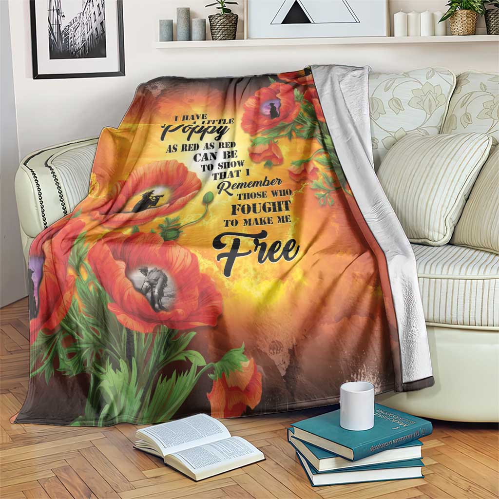 ANZAC Day Red Poppy Blanket Honoring The ANZAC Spirit LT05 Orange - Polynesian Pride