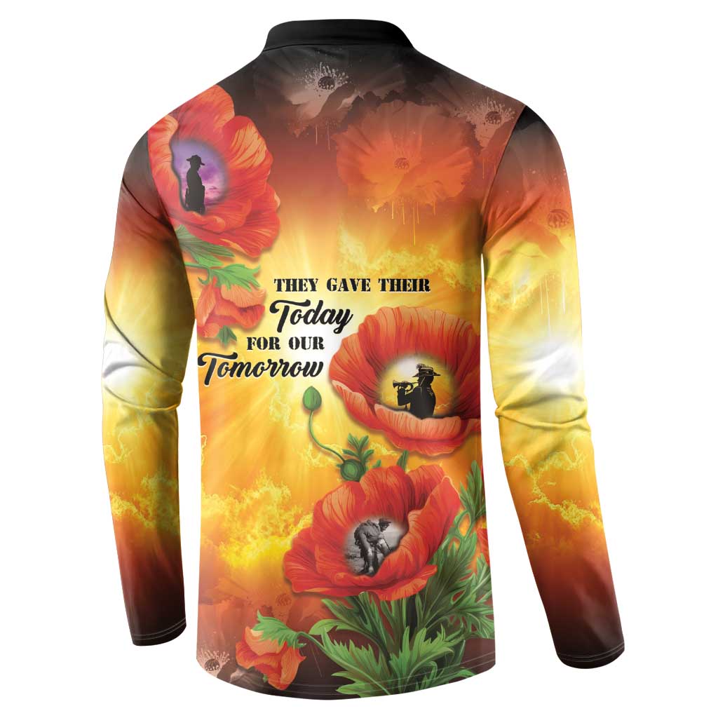 ANZAC Day Red Poppy Button Sweatshirt Honoring The ANZAC Spirit LT05 - Polynesian Pride