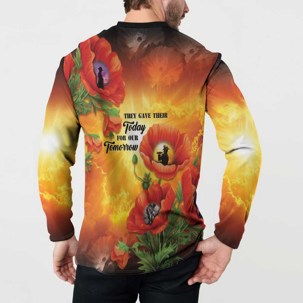 ANZAC Day Red Poppy Button Sweatshirt Honoring The ANZAC Spirit LT05 - Polynesian Pride