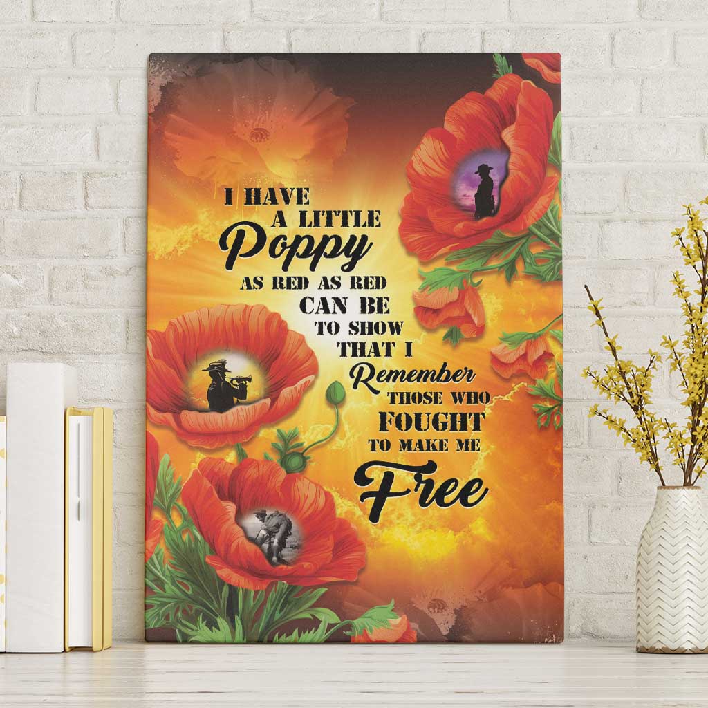 ANZAC Day Red Poppy Canvas Wall Art Honoring The ANZAC Spirit