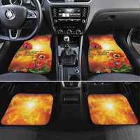ANZAC Day Red Poppy Car Mats Honoring The ANZAC Spirit LT05 Set 4pcs Orange - Polynesian Pride