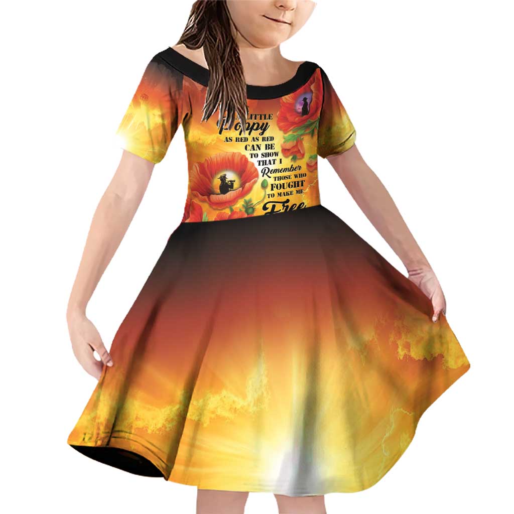 ANZAC Day Red Poppy Family Matching Off Shoulder Short Dress and Hawaiian Shirt Honoring The ANZAC Spirit