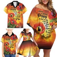 ANZAC Day Red Poppy Family Matching Off Shoulder Short Dress and Hawaiian Shirt Honoring The ANZAC Spirit