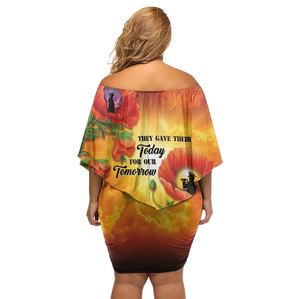 ANZAC Day Red Poppy Family Matching Off Shoulder Short Dress and Hawaiian Shirt Honoring The ANZAC Spirit