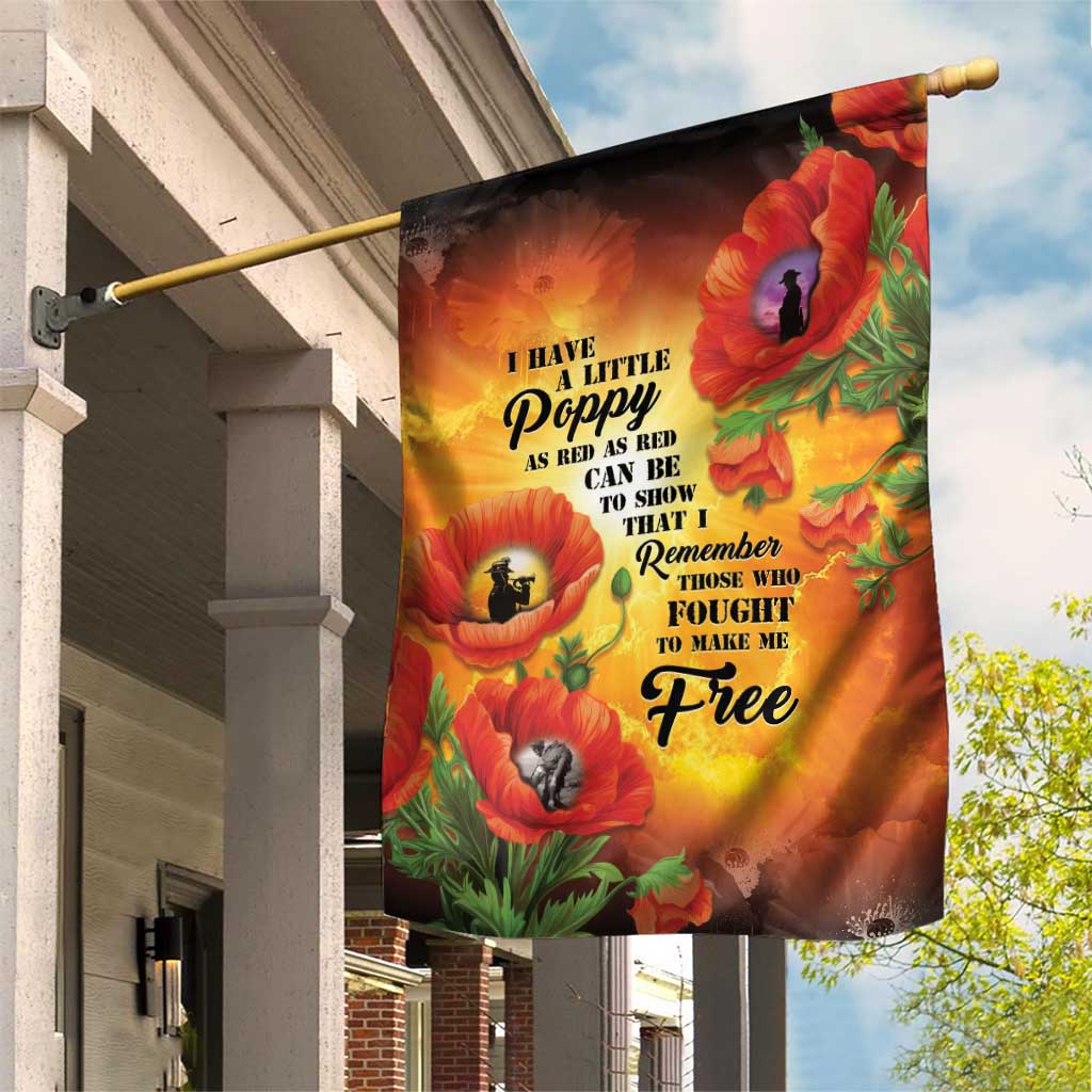 ANZAC Day Red Poppy Garden Flag Honoring The ANZAC Spirit