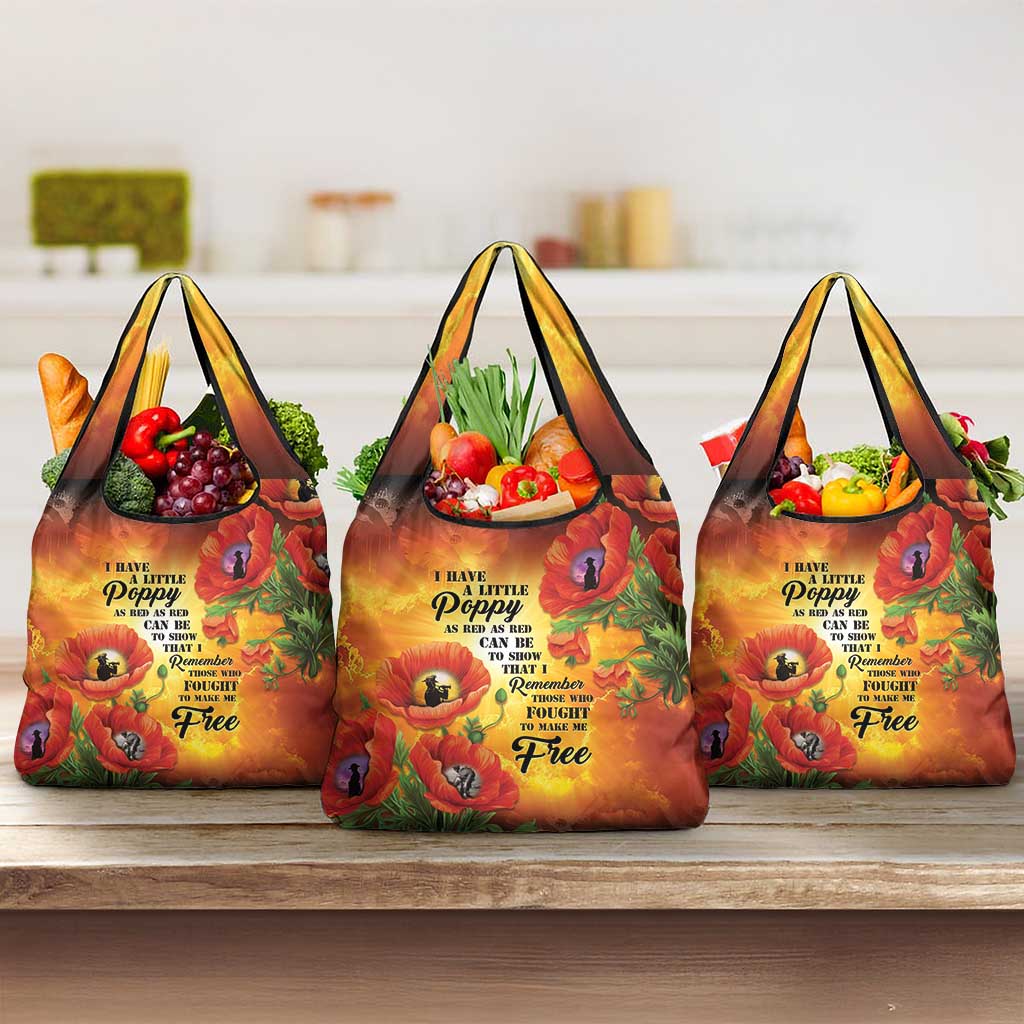 ANZAC Day Red Poppy Grocery Bag Honoring The ANZAC Spirit