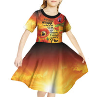 ANZAC Day Red Poppy Kid Short Sleeve Dress Honoring The ANZAC Spirit LT05 - Polynesian Pride