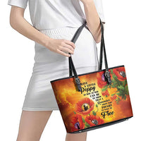 ANZAC Day Red Poppy Leather Tote Bag Honoring The ANZAC Spirit