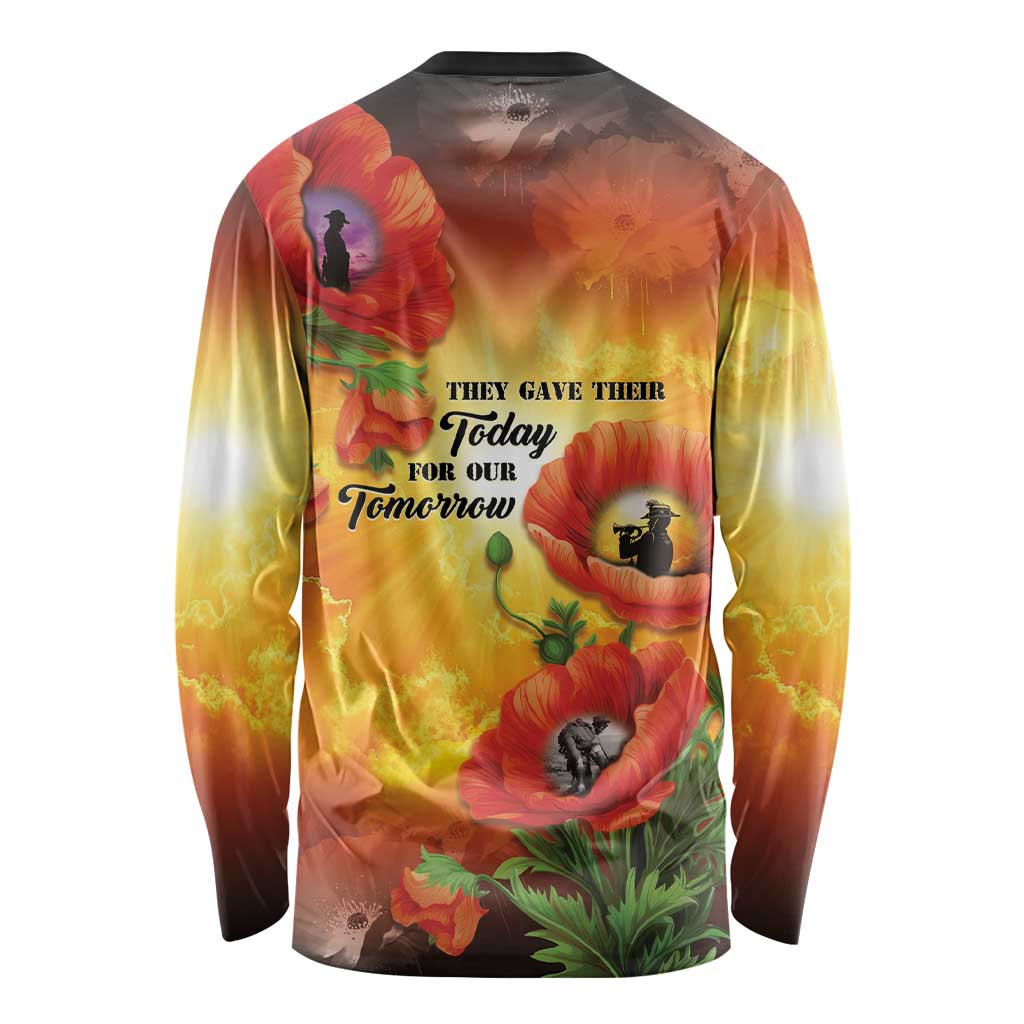 ANZAC Day Red Poppy Long Sleeve Shirt Honoring The ANZAC Spirit LT05 - Polynesian Pride