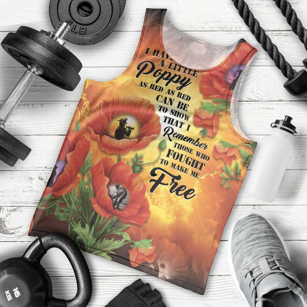 ANZAC Day Red Poppy Men Tank Top Honoring The ANZAC Spirit LT05 - Polynesian Pride