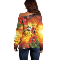 ANZAC Day Red Poppy Off Shoulder Sweater Honoring The ANZAC Spirit LT05 - Polynesian Pride