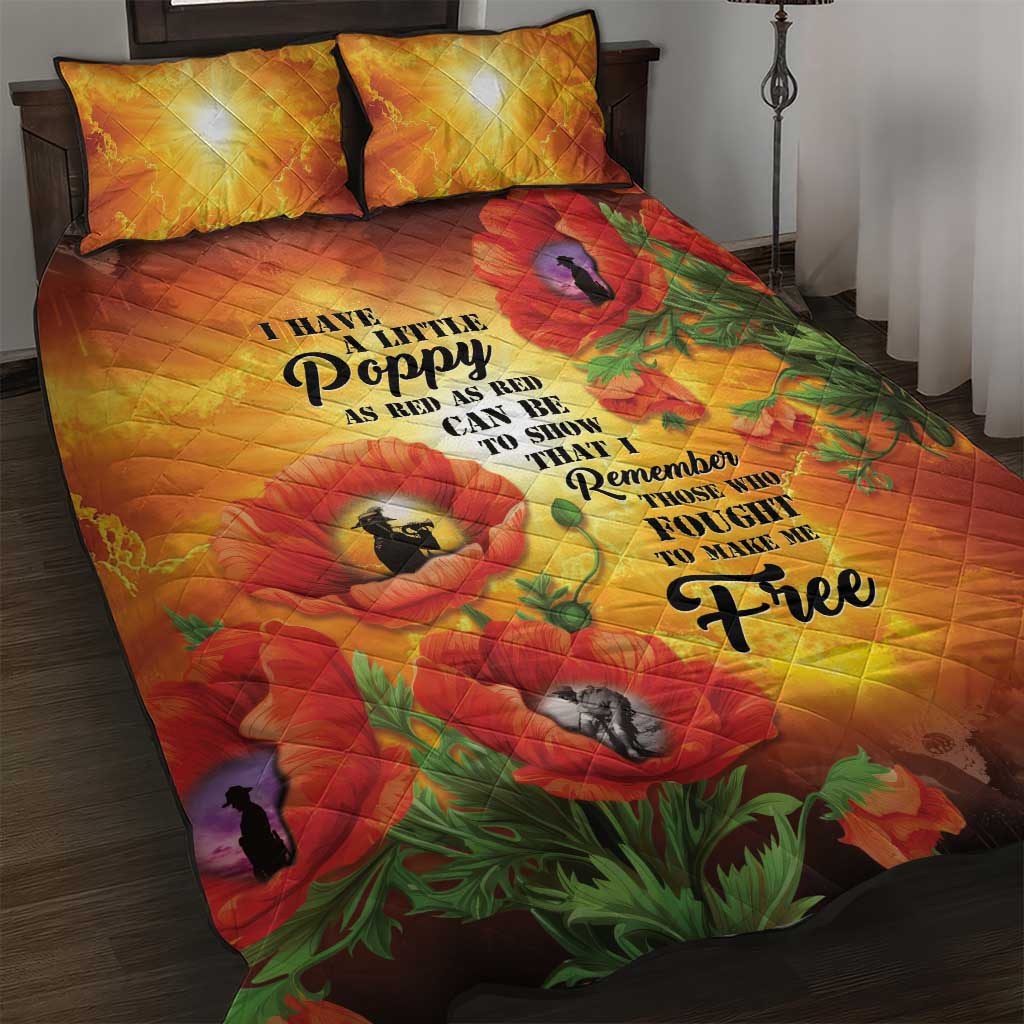 ANZAC Day Red Poppy Quilt Bed Set Honoring The ANZAC Spirit LT05 Orange - Polynesian Pride