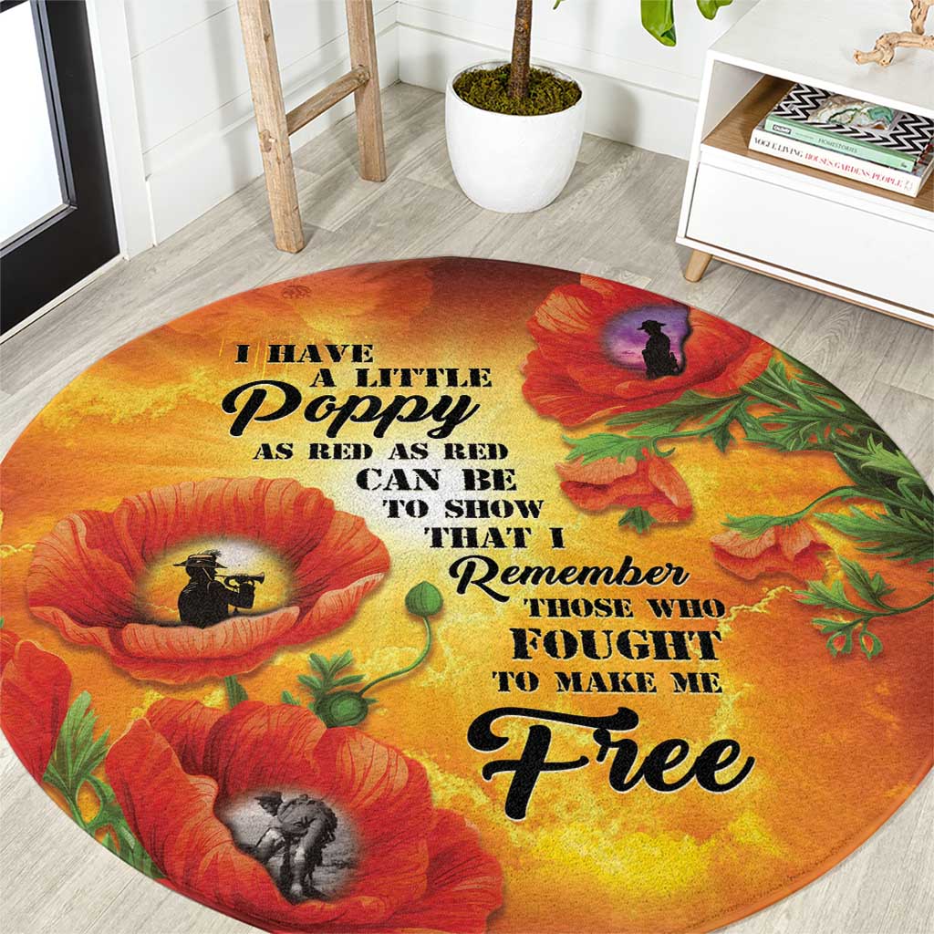 ANZAC Day Red Poppy Round Carpet Honoring The ANZAC Spirit