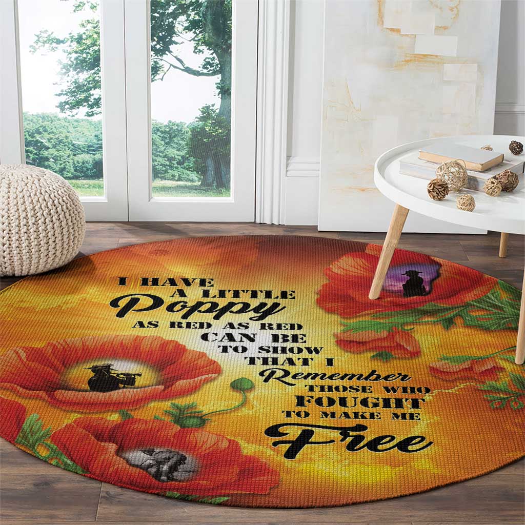 ANZAC Day Red Poppy Round Carpet Honoring The ANZAC Spirit