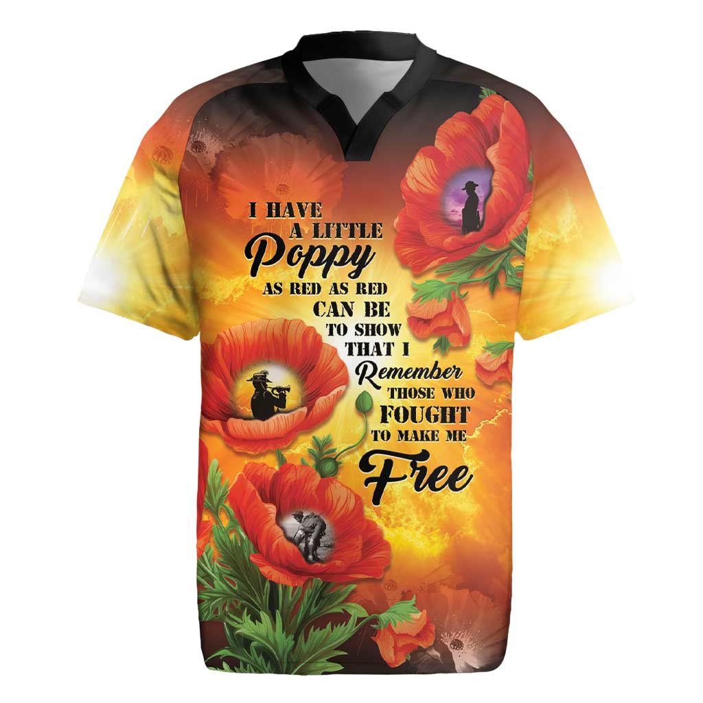 ANZAC Day Red Poppy Rugby Jersey Honoring The ANZAC Spirit
