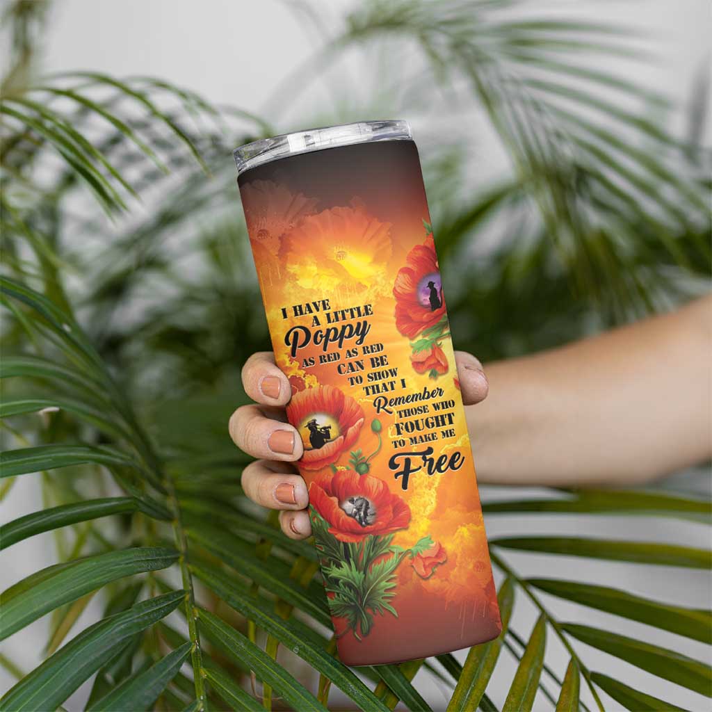 ANZAC Day Red Poppy Skinny Tumbler Honoring The ANZAC Spirit