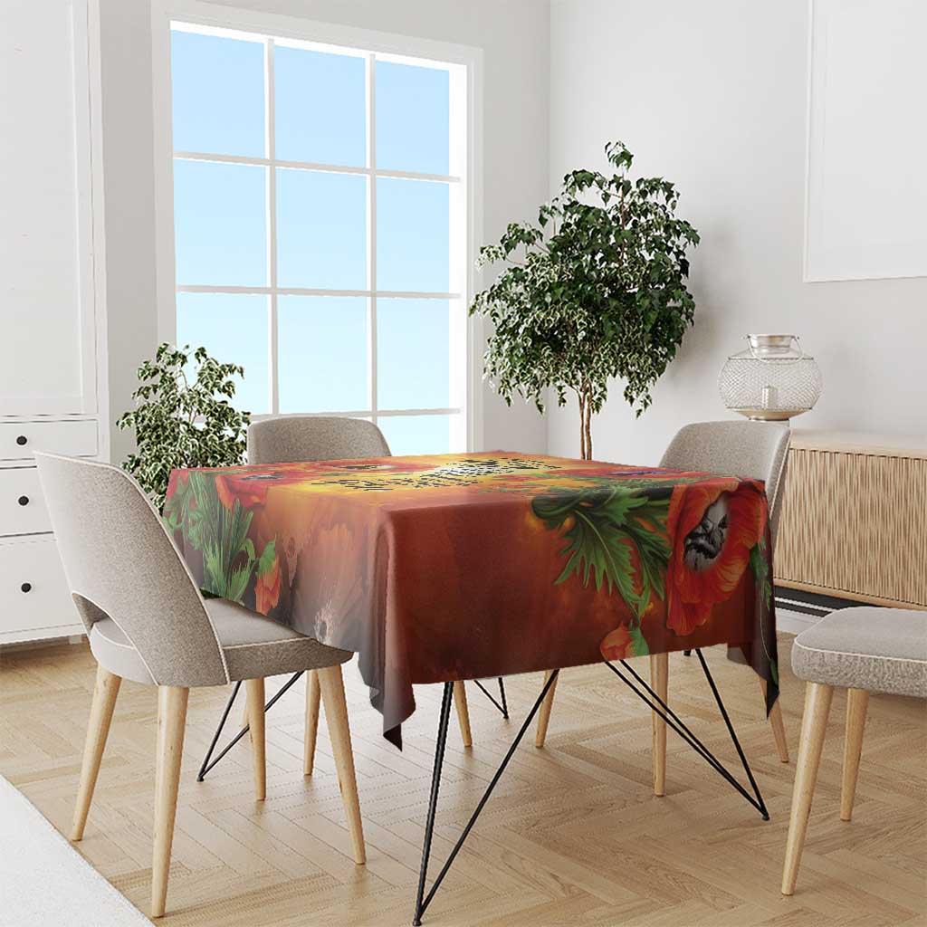 ANZAC Day Red Poppy Tablecloth Honoring The ANZAC Spirit LT05 - Polynesian Pride