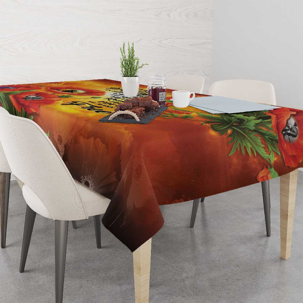 ANZAC Day Red Poppy Tablecloth Honoring The ANZAC Spirit LT05 - Polynesian Pride